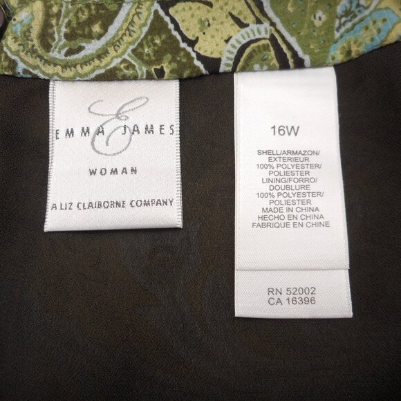 NWT Emma James Women's size 16W Green Paisley Floral Lined Midi Vintage - Picture 7 of 11